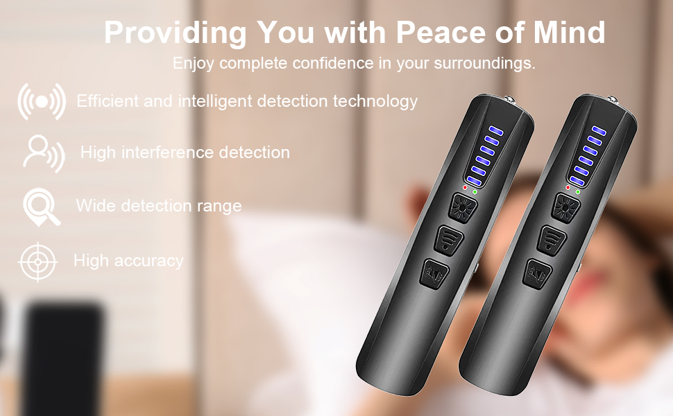 ZHENHAN Hidden Camera Detectors,Anti Spy Detector,Bug Detectors,GPS Tracker Detector,Portable Bug Detector,Hotels,Travel,Home,Office (Black)(图3)