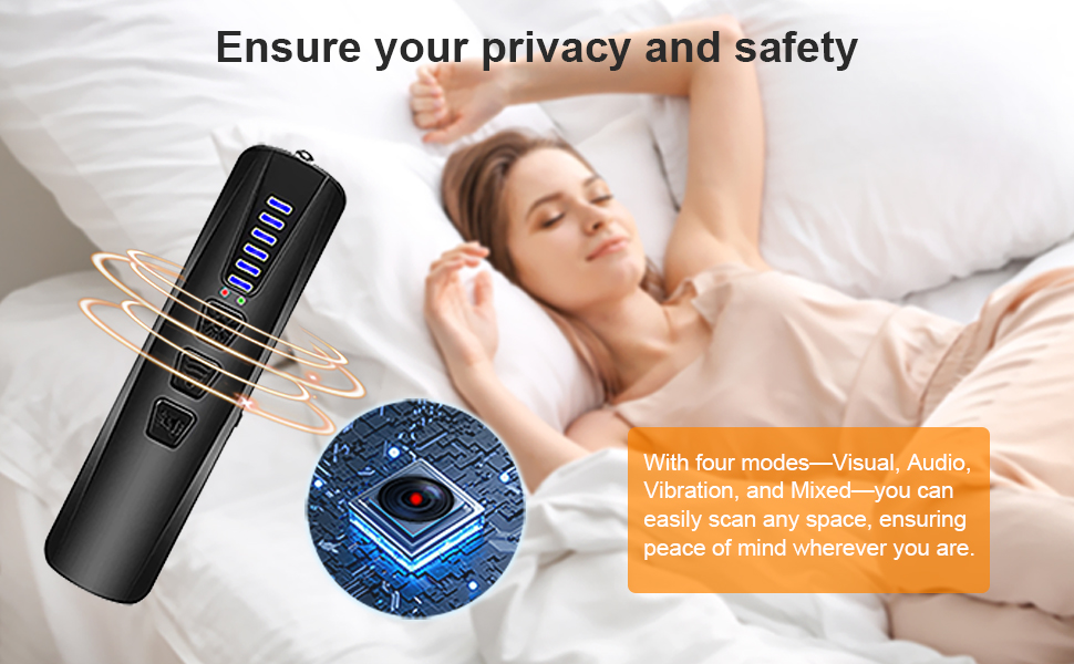 ZHENHAN Hidden Camera Detectors,Anti Spy Detector,Bug Detectors,GPS Tracker Detector,Portable Bug Detector,Hotels,Travel,Home,Office (Black)(图6)